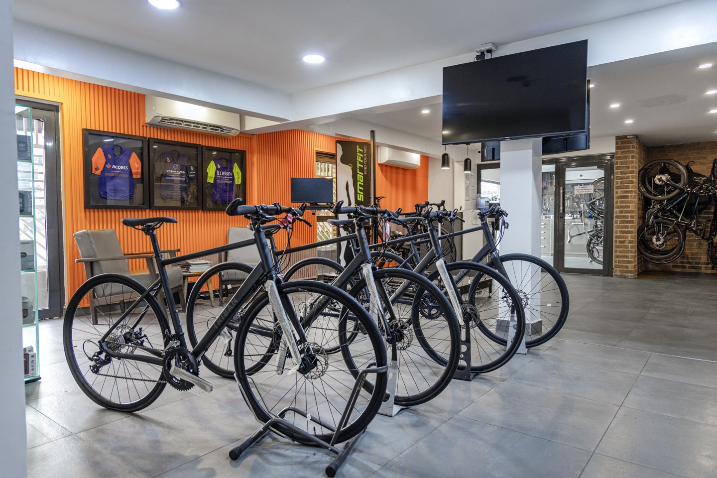 Bikes on display
